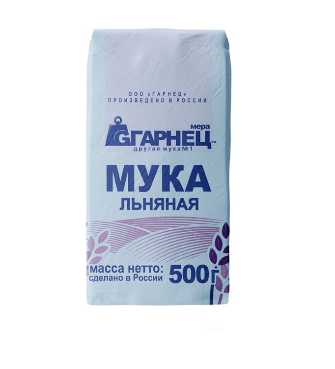 Мука льняная полуобезжиренная тм "Гарнец" 500г